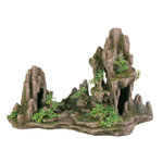 Rock formation with cave/plants, 22 cm